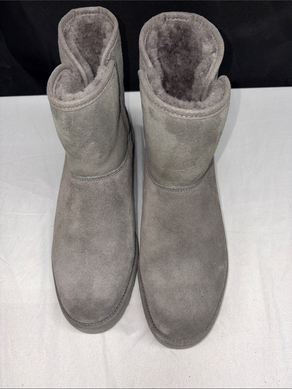 UGG Women's Grey Suede Short Shearling Boots